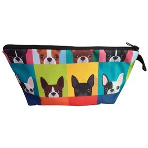 NWT French Bulldog Cosmetic Bag colorful